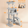 thumbnail image 3 of Yaheetech 54" Tall Multilevel Plush Cat Tree with Hammock Scratching Posts, Light Gray, 3 of 11