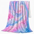thumbnail image 2 of Pink Blue Galaxy Tie Dye Swirl, Dreamy Cosmic Style for Tie Dye Fans, Pastel Nebula Spiral and Housewarming Gift, Soft Flannel Blanket for Bedroom and Dorm, Home Decor, 2 of 9