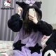 thumbnail image 2 of Sanrio Kuromi-Pijama de algodón grueso para mujer, ropa de dormir de gran tamaño con dibujos animados de Cinnamoroll Melody Kawaii para otoño e invierno, Y2k, 2 of 4
