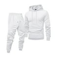thumbnail image 5 of Dwelliawo Mens Hoodie Sweatsuit 2 Piece Solid Color Fleece Pullover Hoodies Jogging Athletic Pants Set Casual Winter Suits with Pockets White XL, 5 of 5