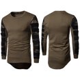thumbnail image 2 of Camiseta de hombre Camuflaje Costura Jersey de manga larga Suéter Casual Pompotops oipoqjl17772, 2 of 8