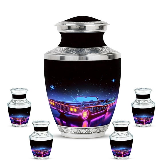 KARYLIZ Race Car Urn - Burial Urns For Adult Human Ashes Women & Men - Small Urns For Human Ashes Keepsake - Vinatge Car Cremation Funeral Urn For Ashes Female Male