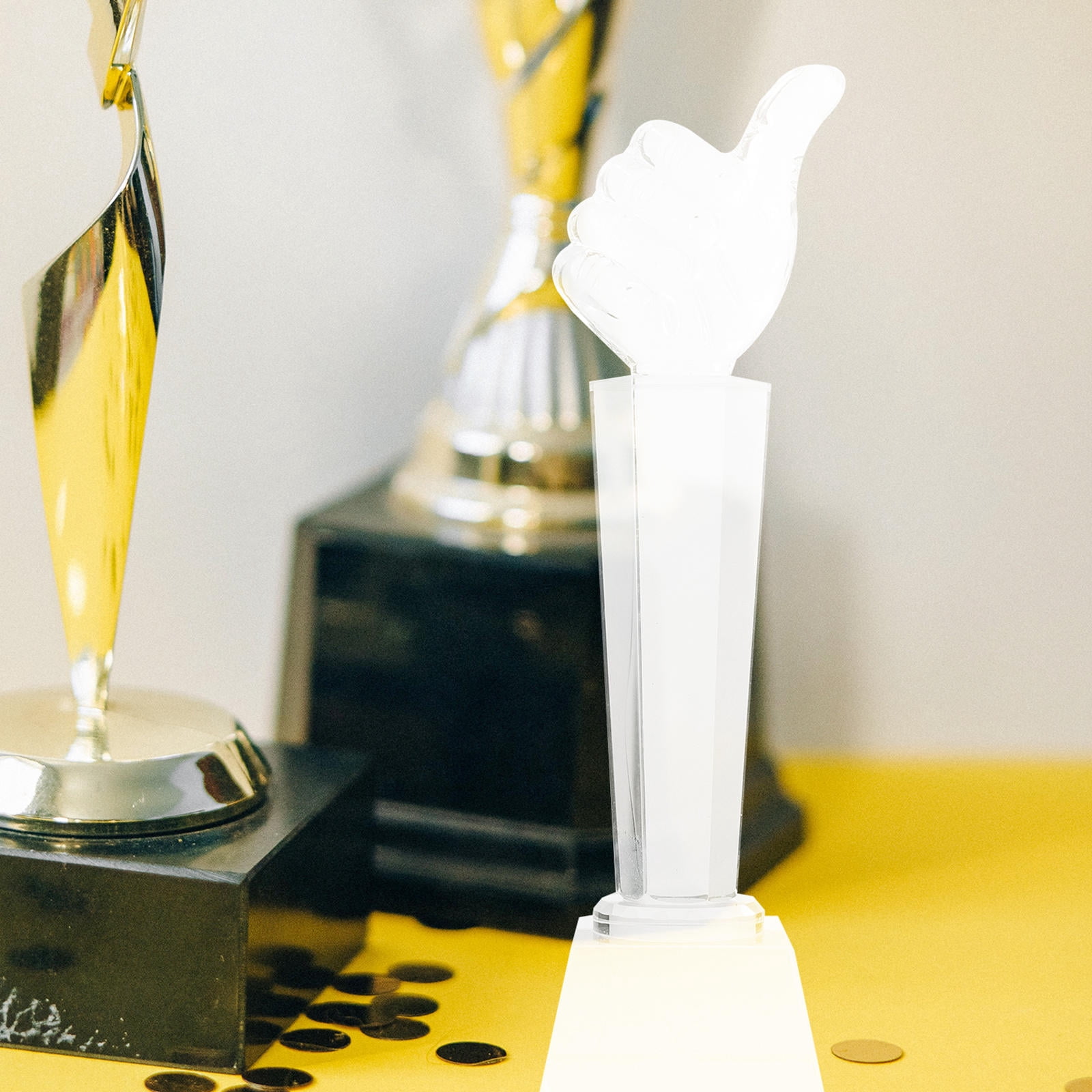 RENACLIPY Clear Crystal Trophy Award Cup for Office, Party, Event Display - Elegant Recognition Prize and Decorative
