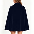 thumbnail image 6 of ZACPNCV Unisex Velvet Short Cape Cloak Soft Thermal Lapeled Single Button Velour Poncho Shawl Formal Outer Cape for Wedding, Party Navy, 6 of 7
