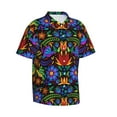 thumbnail image 2 of Balery Colorful Floral Print Men's Hawaiian Shirts Short Sleeve Beach Shirt Relaxed Fit Vacation Button Down Shirts-Small, 2 of 9