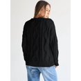 thumbnail image 3 of Women's Oversized Chunky Knit Crew Neck Sweater, 3 of 7