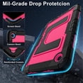 thumbnail image 4 of Funda para Samsung Galaxy Tab A11+, Silicona Anti-caída + Capa Protectora de PC con Soporte Grande Oculto, Correa para el Hombro, Funda Protectora Resistente a Golpes y Tres Pruebas para Tablet, Rojo, 4 of 8