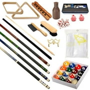 Pool Table - Premium Billiard 32 Pieces Accessory Kit - Pool Cue Sticks Bridge Ball Sets