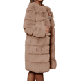 thumbnail image 1 of Abrigo de invierno cálido para mujer, chaqueta acolchada a prueba de viento, parka larga para exteriores, chaqueta acolchada gruesa con capucha de piel sintética, abrigo de invierno de piel, 1 of 6