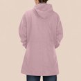 thumbnail image 4 of MIUOWANP Fall Jacket Women Trendy Women Fashionable Hooded Drawstring Button Jacket With Zipper Pocket Mid Length Jacket For Winter/Fall Pink M, 4 of 4