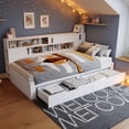thumbnail image 1 of GOWE Full Size Daybed (54" x 75") - Multifunctional Storage Bed Frame with Unde Convertible Daybed for Versatile, Space-Saving Living：This multifunctional piece works as a cozy sofa for lounging du, 1 of 3