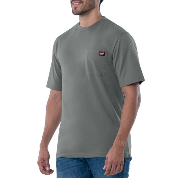 Wrangler Workwear Men's Short Sleeve Pocket T-Shirt, Sizes S-5XL and LT-4XLT (Men's, Big Men's, Tall Men's)