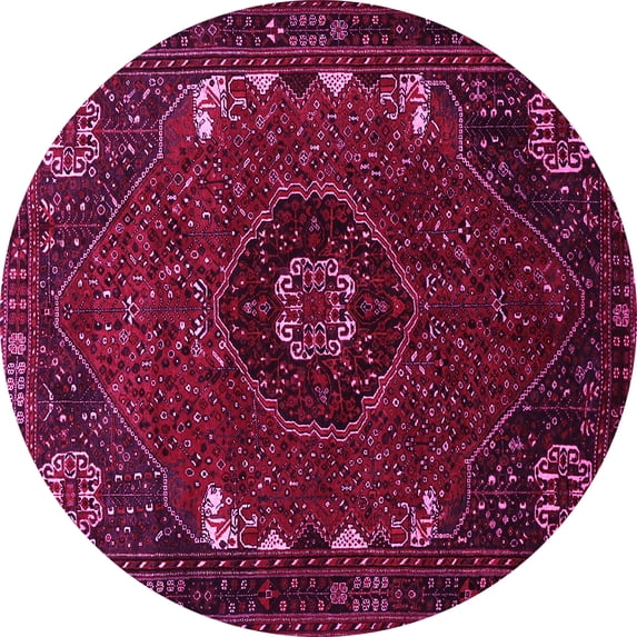 Ahgly Company Indoor Round Persian Pink Traditional Area Rugs, 8' Round