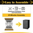 thumbnail image 6 of Polup 18"D Modern Office Locking File Cabinet 2 Drawer,Black Metal Vertical File Cabinet, 6 of 10