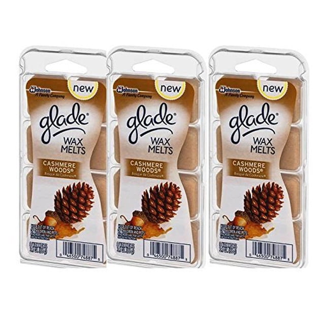 Wax Melts Glade Cashmere Woods Johnson, 8 ml, 3 paquetes