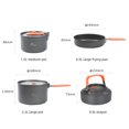 thumbnail image 2 of Utensilios de cocina Kit de utensilios de cocina para acampar, juego de utensilios de cocina para exteriores con sartén, hervidor, cacerolas, cuchara, cuenco y estropajo, 2 of 8