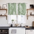 thumbnail image 2 of Sage Green Botanical Kitchen Curtains Small Short 39 Inch Length, Farmhouse Country Leaves Plant Grommet Top Bedroom Living Room Curtains, Light Filtering Cafe Curtain Drapes 2 Panels Set 55''x39'', 2 of 9