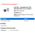 thumbnail image 2 of Fuel Filter - Compatible with 1998 - 2004 Hino FB1817 5.3L 4-Cylinder 1999 2000 2001 2002 2003, 2 of 2
