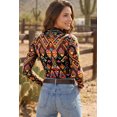 thumbnail image 2 of ZhiHiMeRi Women's Abstract Print Mesh Top, Long Sleeve Stand Neck Tee XL, 2 of 7