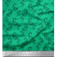thumbnail image 1 of Soimoi Green Cotton Duck Fabric Black Sketch Floral & Paisley Print Fabric by Yard 42 Inch Wide, 1 of 3