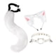thumbnail image 4 of Juego de 3 uds de orejas y cola de zorro de peluche, aro para el pelo, juego de gargantilla de cuello de Cosplay de Lolita, cola larga  blanco Hugo  Traje de juego de cosplay, 4 of 10