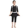 thumbnail image 6 of Glisme Girls Swimsuits Full Coverage Swimwear For Long Sleeve Swim With Skirt Swim Dress Pool Beach Ocean Water Outfit Size 2-3 Years Black, 6 of 8
