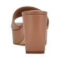 thumbnail image 3 of Nine West Oklee 3 Light Tan Squared Open Toe Slip On Retro Heeled Sandals (Light Tan, 10), 3 of 5