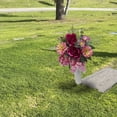 thumbnail image 3 of 19.5-inch Artificial Silk Pink Peony Mixed Cemetery Small Flat Vase, for Indoor/Outdoor Use, by Mainstays, 3 of 8