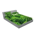 thumbnail image 2 of Ambesonne Nature Fitted Sheet & Pillow Sham Set, Broccoli Kale Foliage, Queen, Lime Green, 2 of 2