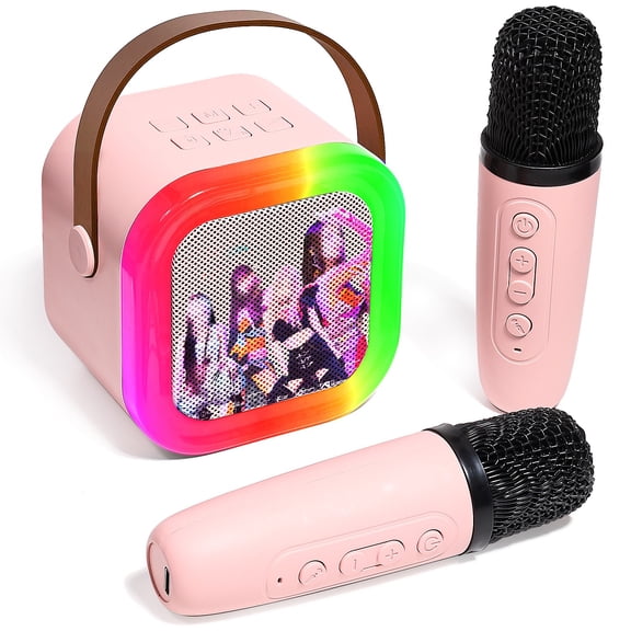 AICase Bluetooth Speaker With 2 Microphones Portable Karaoke Machine For Party Dual Sub