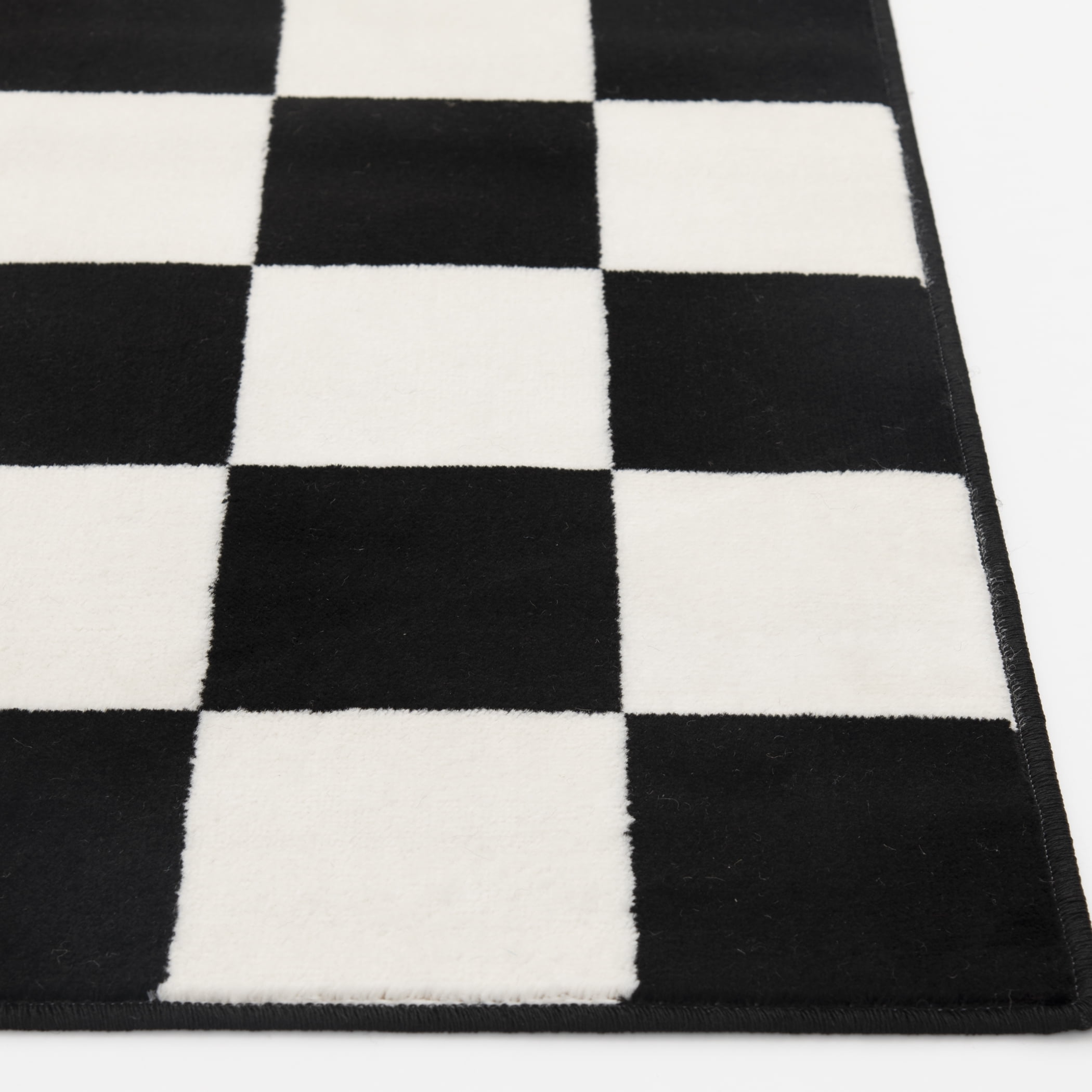 Mainstays 36"x56" Black and White Check Indoor Area Rug