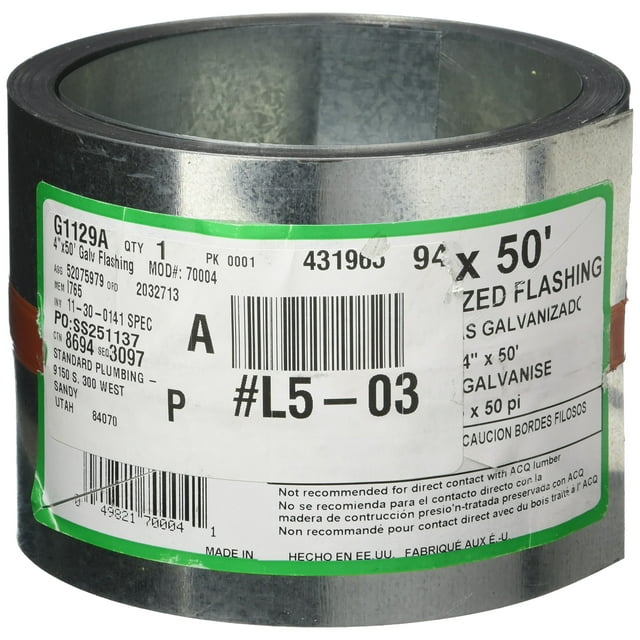 Tapajuntas galvanizadas Amerimax, 10 cm x 15,2 m, acero