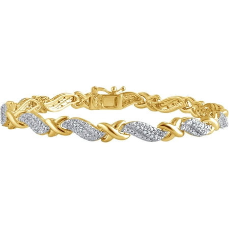 1/4 Carat T.W. Round Diamond Gold Tone Fashion Bracelet, 7.5