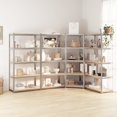 thumbnail image 1 of vidaXL 5-Layer Shelves 4 pcs Silver Steel&Engineered Wood, 1 of 5