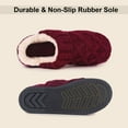 thumbnail image 6 of LongBay Women's Warm Wool Yarn Cable Knitted Bootie Fuzzy Slippers Memory Foam Anti-Skid Sole House Shoes Indoor Outdoor, 6 of 7