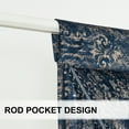 thumbnail image 5 of VOGOL Modern Waterfall Swag Valance for Bedroom, Royal Blue Textured Stripe Printing Velvet Curtain with Beaded Tassels, Vintage Rod Pocket Design, 43x110 Inches, 1 Piece, 5 of 7