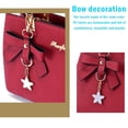 thumbnail image 4 of Bolso bandolera de piel sintética con estampado sólido y lazo para mujer, color negro,wine red, 4 of 8