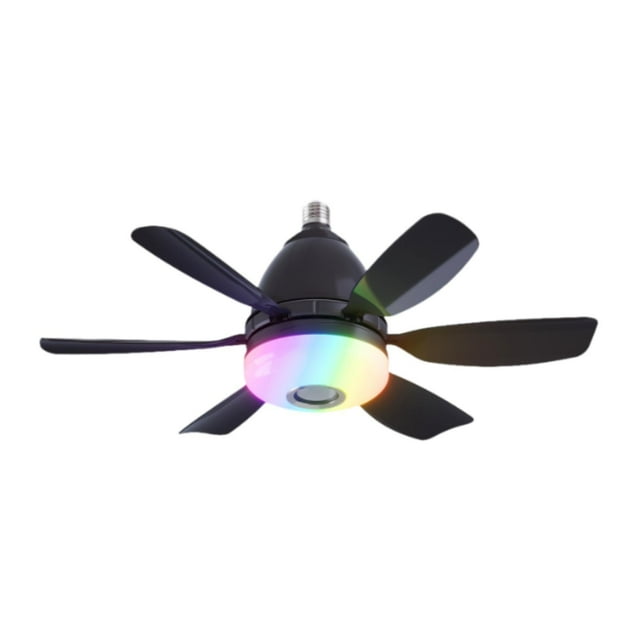 koolsoo Ceiling Fan Light with Remote Adjustable Speed Fan Light for Cafe Garage Bar black