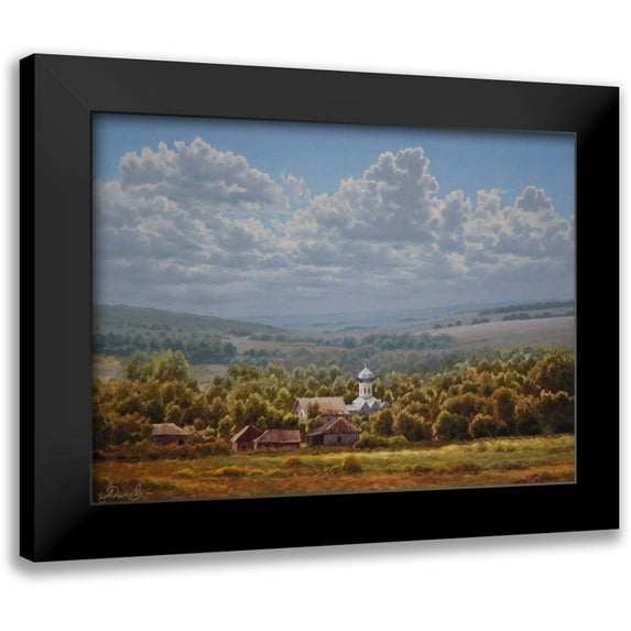 Adamov, Alexey 24x19 Black Modern Framed Museum Art Print Titled - Landscape with a Churche