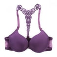 thumbnail image 2 of Wuffmeow Womens Sexy Front Closure Lace Racer Back Push Up Seamless Bra Racerback Bra, 2 of 6