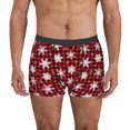 thumbnail image 1 of Kdxio Boxeurs en Maille à Carreaux Rouges Flocon de Neige pour Hommes sous-Vêtements de Sport Respirants et Rafraîchissants avec Grand Ceinture et Braguette - Grand, 1 of 5