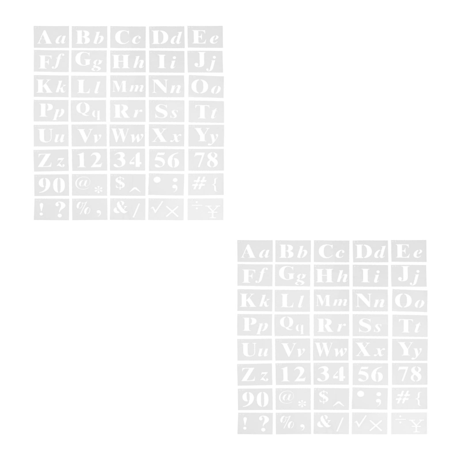 Masteelf 80 pcs Calligraphy Letter Stencils For Painting Lettering Stencils Reusable Alphabet Stencil Plastic Letters Numbers Templates For Painting On Wood Wall Fabric Art Crafts