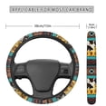 thumbnail image 3 of Renewold American Tribal Sunflower Cow Print Blue 15 Inches Car Steering Wheel Covers Universal Auto Accessories Car Interior Decoration for Women Men, 3 of 6