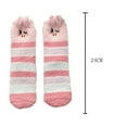 thumbnail image 4 of HuangHuanChen Christmas Casual Three Cute Santa Stockings Fuzzy Fluffy Warm Slipper Socks for Women Winter Cozy Christmas Socks Unisex Pink, 4 of 4