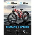 thumbnail image 6 of Qlife Racer Plus Electric Bike for Adults Peak 749W Motor Up to 19.8MPH, 4.0 Fat Tire Electric Mountain Bicycle with 48V 15.6AH Battery, 7 Speed Full Suspension Ebike(White), 6 of 7