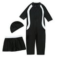 thumbnail image 4 of Glisme Girls Swimsuits Full Coverage Swimwear For Long Sleeve Swim With Skirt Swim Dress Pool Beach Ocean Water Outfit Size 2-3 Years Black, 4 of 8