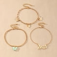 thumbnail image 3 of Bangcool Chaîne Cheville Papillon Lettre : 3 Pcs Bracelet Rétro Cheville Bijoux pour Femmes, 3 of 4