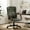 Dark green, variant on 350LBS Heavy‑Duty Executive Desk Chair, Vintage Wingback Leather Ergonomic Swivel Chair with 7.6 Inch Thick Cushion & Wood Base for Home Office Living Room
