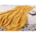 thumbnail image 4 of CREVENT Decorative Soft Spring Summer Fall Throw Blanket ,for Couch Sofa Chair Bed,50''X60'',Mustard Yellow, 4 of 5