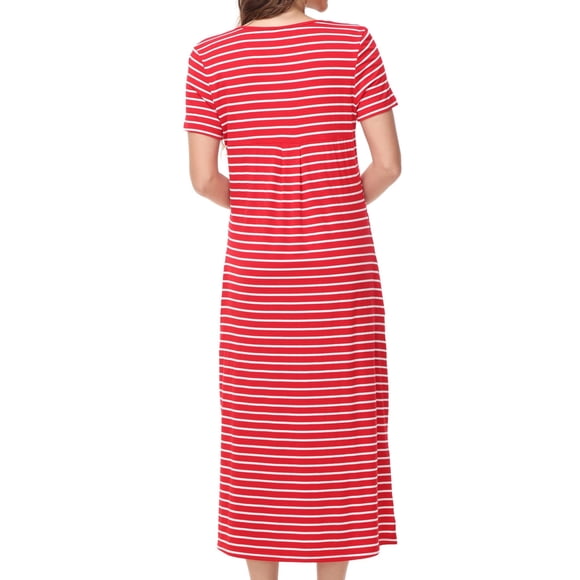 Refurbished Mrat Ladies Nightgowns Womens Cotton Long Sleeve, Red, L